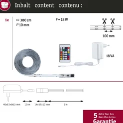 Paulmann 79563 SimpLED RGBIC Motion Music Komplettset 3m RGB beschichtet
