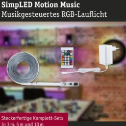 Paulmann 79564 SimpLED RGBIC Motion Music Komplettset 5m RGB beschichtet