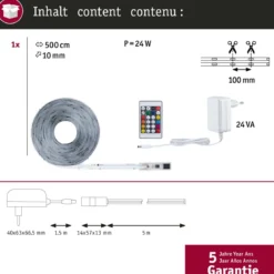 Paulmann 79564 SimpLED RGBIC Motion Music Komplettset 5m RGB beschichtet