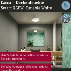 Paulmann 75414 Smart Home LED Deckenleuchte Casca weiß IP44 RGBW 40cm