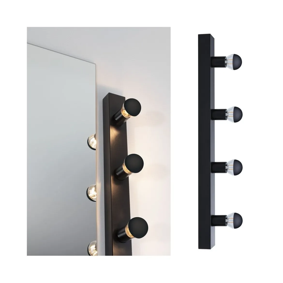 Paulmann 80099 Spiegelleuchte Regula II 4-flammig E14 Schwarz IP44