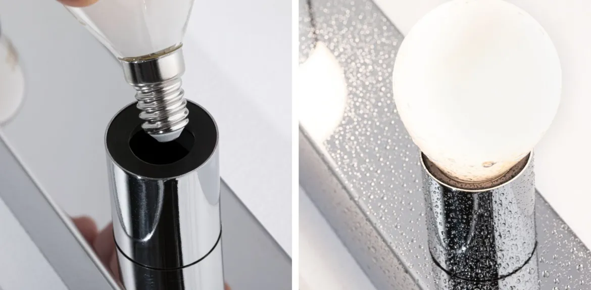 Paulmann 80100 Spiegelleuchte Regula II Stecker 4-flammig E14 Chrom IP44