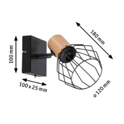Paulmann 66766 Spotlight Lanka E14 230V max.20W Schwarz Holz