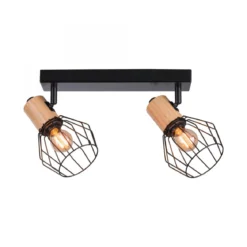 Paulmann 66767 Spotlight Lanka 2-flammig E14 230V max.20W Schwarz Holz