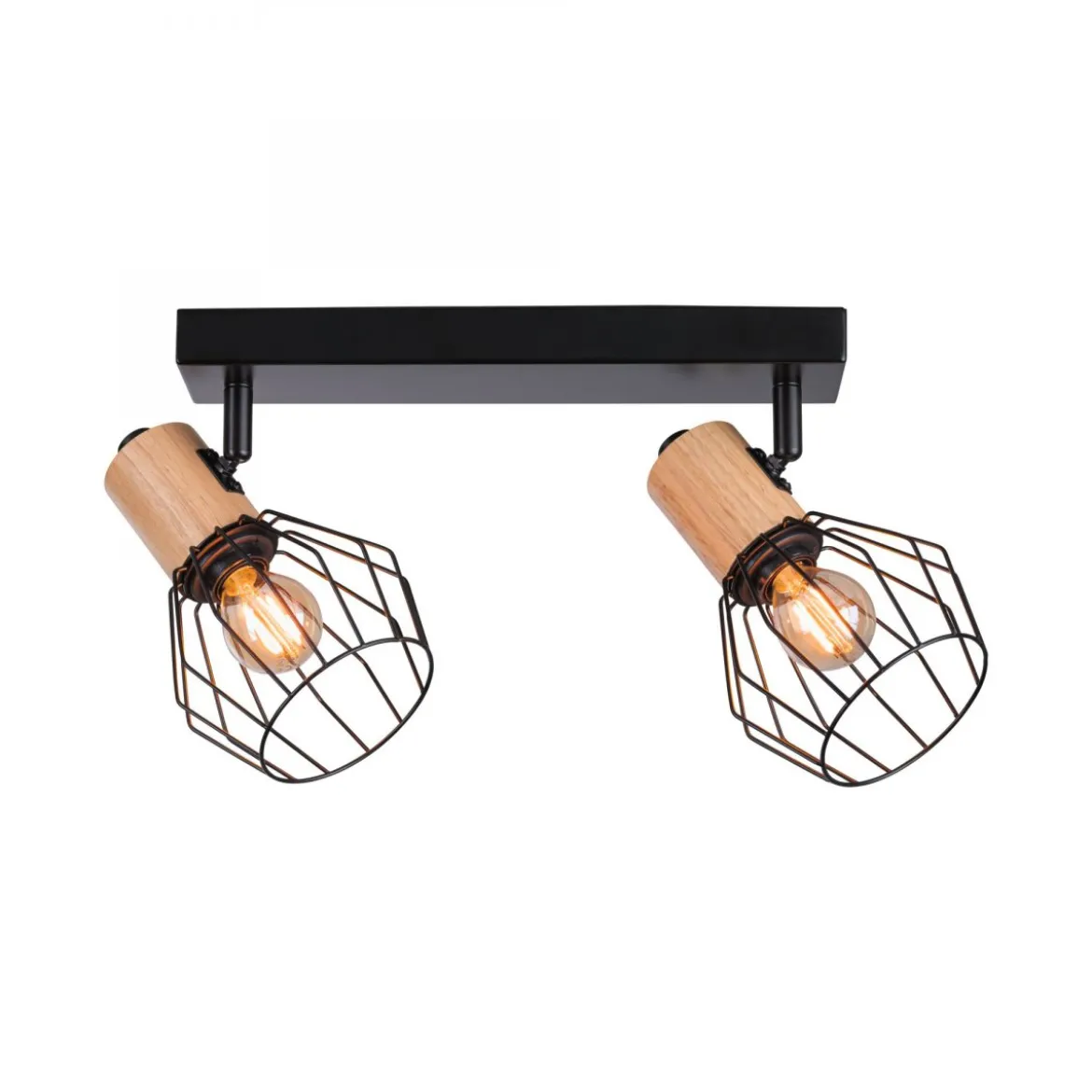 Paulmann 66767 Spotlight Lanka 2-flammig E14 230V max.20W Schwarz Holz
