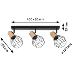 Paulmann 66768 Spotlight Lanka 3-flammig E14 230V max.20W Schwarz Holz
