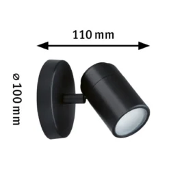 Paulmann 66774 Spotlight Zyli GU10 1-flammig Schwarz matt IP44