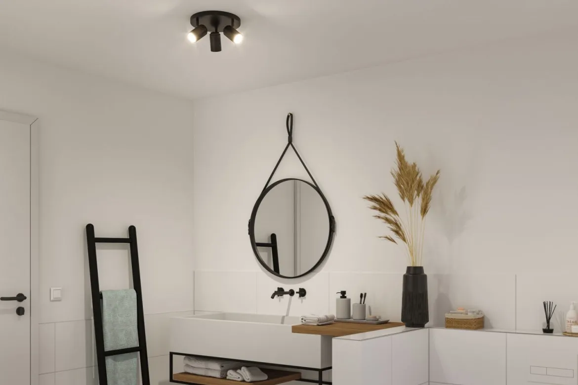 Paulmann 66776 Spotlight Zyli GU10 3-flammig Rondell Schwarz matt IP44