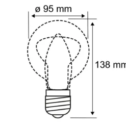 Paulmann 29183 Standard 230V LED Globe G95 E27 90lm 1800K Rauchglas