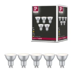 Paulmann 29235 Standard 230V LED Reflektor GU10 5er-Set 460lm 2700K Alu