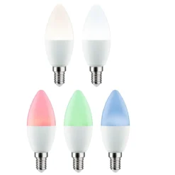 Paulmann 29146 Standard 230V Smart Home Zigbee LED Kerze E14 470lm RGBW matt