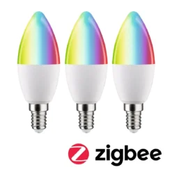 Paulmann 29152 Standard 230V Smart Home Zigbee LED Kerze 3er-Pack E14 470lm RGBW