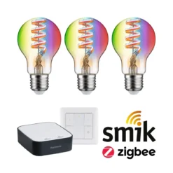 Paulmann 5192 Starterset Smart Home Zigbee LED Birne E27 RGBW + smik Gateway + Schalter