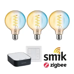 Paulmann 5195 Starterset Zigbee LED Globe G95 E27 Tunable White + smik Gateway + Schalter