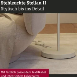 Paulmann 80103 Stehleuchte Stellan II 161cm Creme E27