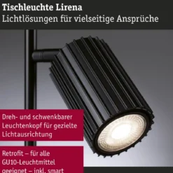 Paulmann 94923 Tischleuchte Lirena Schwarz GU10 max.7W