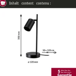 Paulmann 94923 Tischleuchte Lirena Schwarz GU10 max.7W