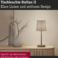 Paulmann 80104 Tischleuchte Stellan II 40cm Grau E27
