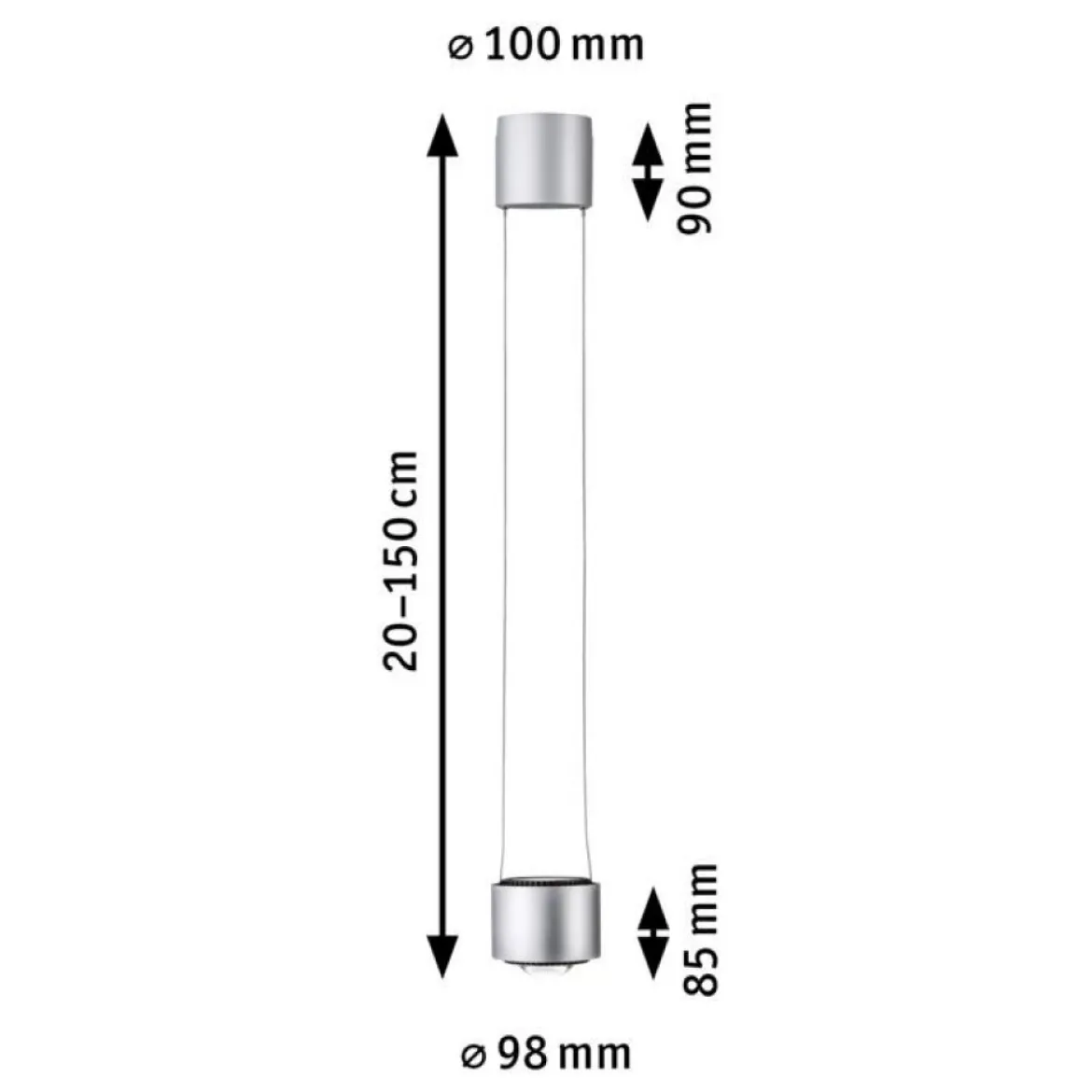 Paulmann 96811 URail LED Pendel Aldan 1-flammig chrom matt dimmbar 4000K