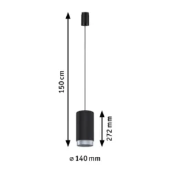 Paulmann 95402 URail LED Pendel Corus Schwarz max.50W E27