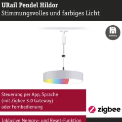 Paulmann 95680 URail LED Pendel Hildor Zigbee RGBW 230V Signalweiß