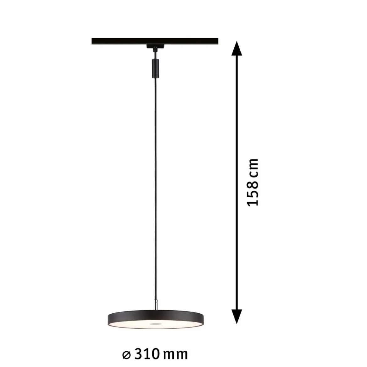 Paulmann 96792 URail LED Pendel Hildor 3000K dimmbar 230V Schwarz matt