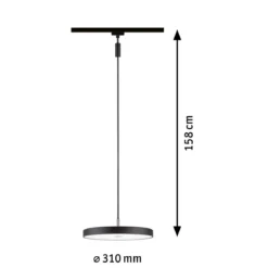 Paulmann 96798 URail LED Pendel Hildor 4000K dimmbar 230V Schwarz matt
