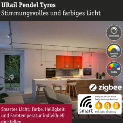 Paulmann 95682 URail LED Pendel Tyros Zigbee RGBW 230V Chrom matt
