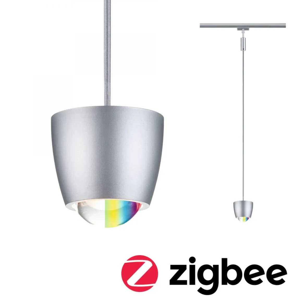 Paulmann 95682 URail LED Pendel Tyros Zigbee RGBW 230V Chrom matt