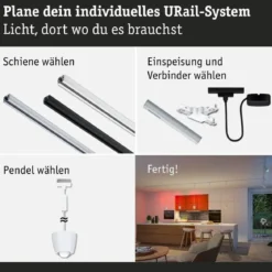 Paulmann 95683 URail LED Pendel Tyros Zigbee RGBW 230V Signalweiß