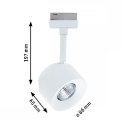 Paulmann 94893 URail LED Schienenspot Pane 3000K dimmbar 230V Signalweiß RAL 9003