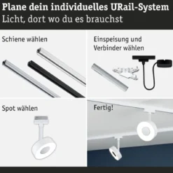 Paulmann 95704 URail LED Schienenspot Circle 4000K 3-Step-Dim 230V Signalweiß