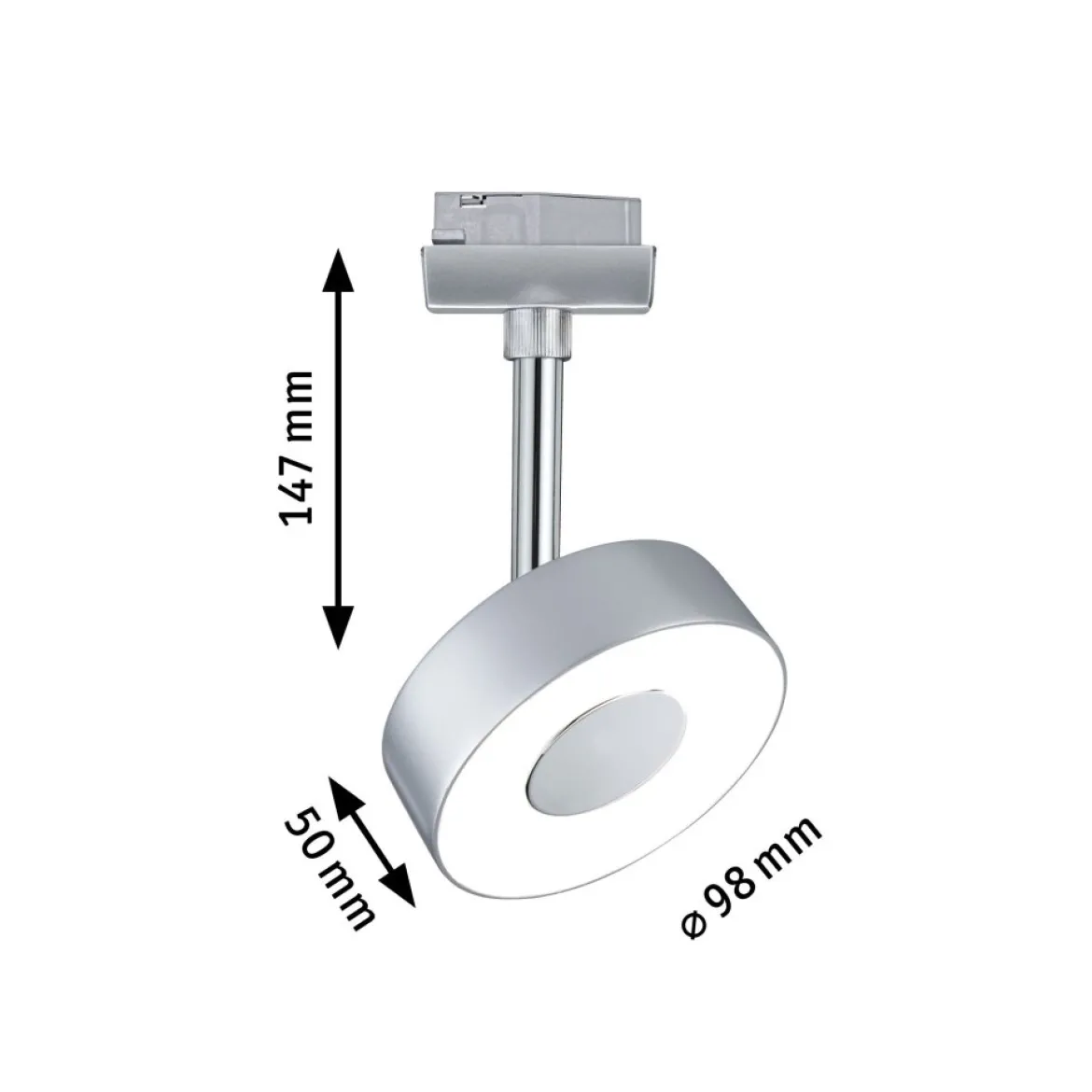 Paulmann 96799 URail LED Schienenspot Circle Chrom matt 4000K dimmbar