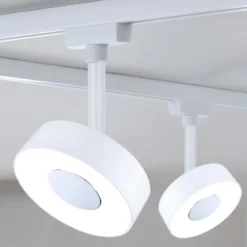 Paulmann 94891 URail LED Schienenspot Circle 3000K dimmbar 230V Signalweiß RAL 9003