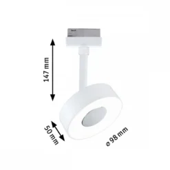 Paulmann 94892 URail LED Schienenspot Circle 4000K dimmbar 230V Signalweiß RAL 9003