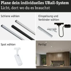 Paulmann 93143 URail LED Schienenspot Tubo 2700-4000K Signalweiß RAL 9003