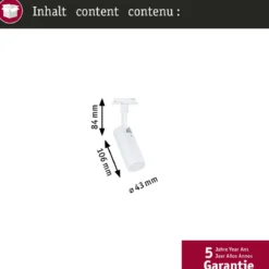 Paulmann 93143 URail LED Schienenspot Tubo 2700-4000K Signalweiß RAL 9003