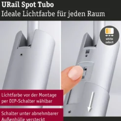 Paulmann 93144 URail LED Schienenspot Tubo 2700-4000K Chrom matt