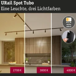 Paulmann 93145 URail LED Schienenspot Tubo 2700-4000K Schwarz matt