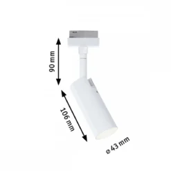 Paulmann 94889 URail LED Schienenspot Tubo 3-Step-Dim 3000K Signalweiß RAL 9003