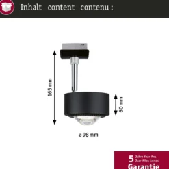 Paulmann 96771 URail LED Spot Aldan White Switch Schwarz matt