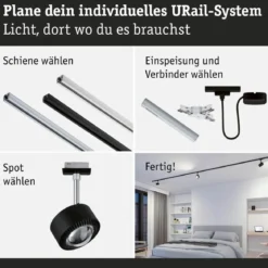 Paulmann 96771 URail LED Spot Aldan White Switch Schwarz matt