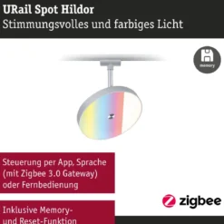 Paulmann 95688 URail LED Spot Hildor Zigbee RGBW 230V Chrom matt