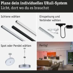 Paulmann 95688 URail LED Spot Hildor Zigbee RGBW 230V Chrom matt