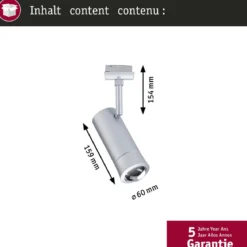 Paulmann 95691 URail LED Spot Tarie Zigbee RGBW 230V Chrom matt dimmbar