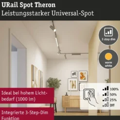 Paulmann 95694 URail LED Spot Theron Chrom matt 3000K 3-Step-Dim