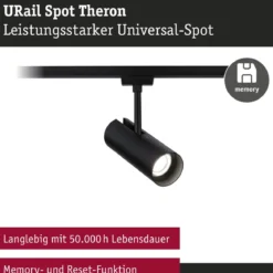 Paulmann 95699 URail LED Spot Theron Schwarz matt 4000K 3-Step-Dim