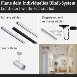 Paulmann 95697 URail LED Spot Theron Chrom matt 4000K 3-Step-Dim
