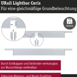 Paulmann 95711 URail Lightbar Ceris Chrom matt 3000K 3-Step-Dim