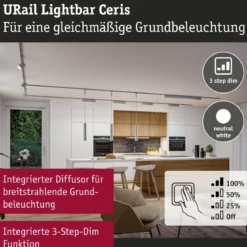 Paulmann 95712 URail Lightbar Ceris Chrom matt 4000K 3-Step-Dim